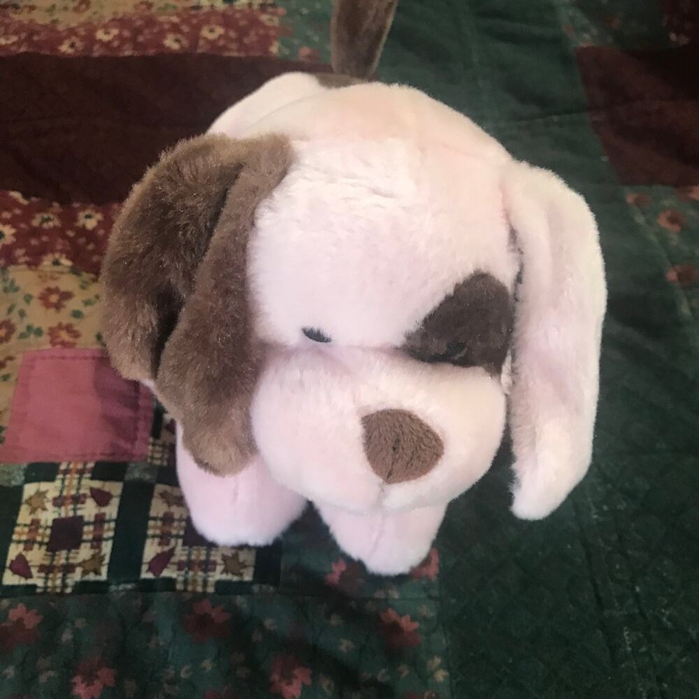 10” Pink Brown Puppy Dog Polka Dot Ribbon